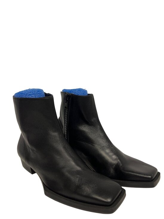 FRAME Le Maddox Leather Ankle Boots Women's Size EU 35 US 5 Black Square Toe - Picture 6 of 10